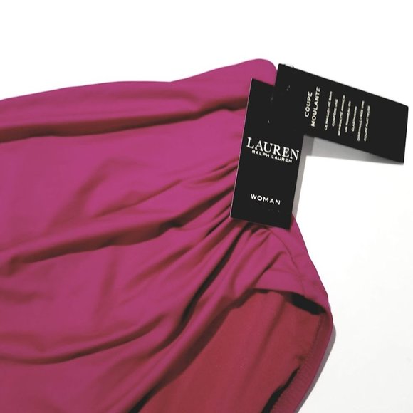 Lauren Ralph Lauren Plus Size Shirred High-Waist Swim Bottoms Size 18W - Picture 3 of 5